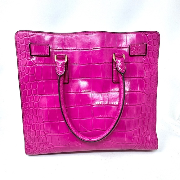 Michael Kors Dillon Raspberry Large Embossed-Leather North South Tote - Picture 3 of 12